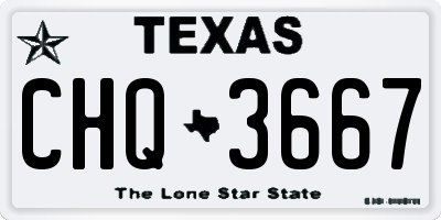 TX license plate CHQ3667