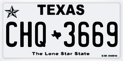 TX license plate CHQ3669