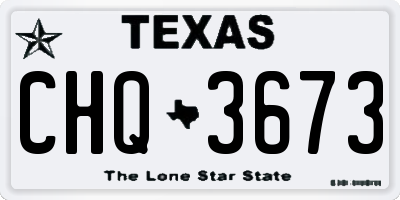 TX license plate CHQ3673