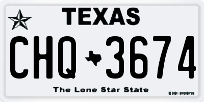 TX license plate CHQ3674