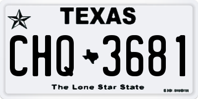 TX license plate CHQ3681