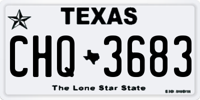 TX license plate CHQ3683