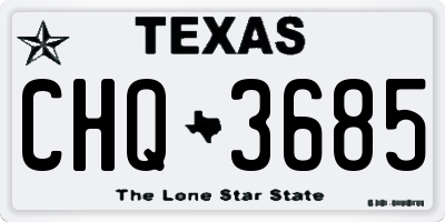 TX license plate CHQ3685