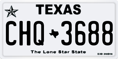 TX license plate CHQ3688