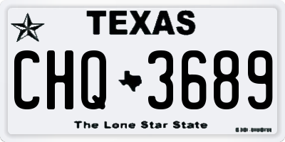 TX license plate CHQ3689