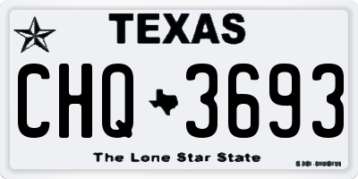 TX license plate CHQ3693