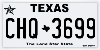TX license plate CHQ3699