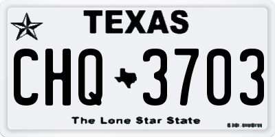 TX license plate CHQ3703