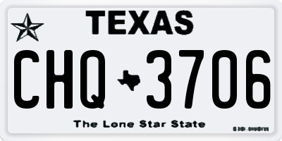 TX license plate CHQ3706