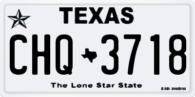 TX license plate CHQ3718
