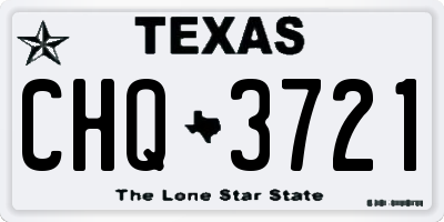 TX license plate CHQ3721