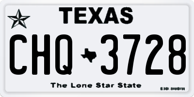 TX license plate CHQ3728