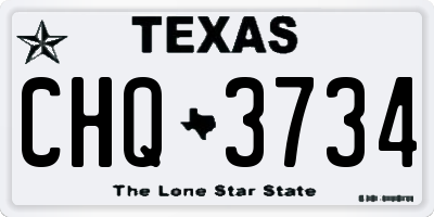 TX license plate CHQ3734