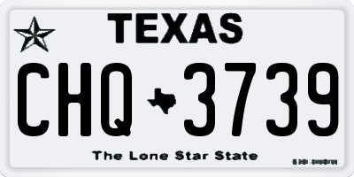 TX license plate CHQ3739
