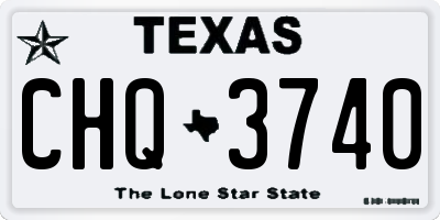 TX license plate CHQ3740