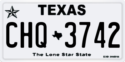TX license plate CHQ3742