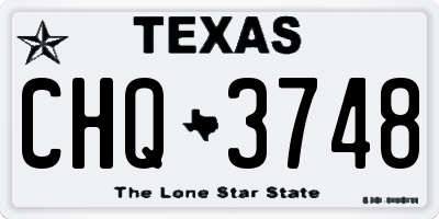 TX license plate CHQ3748