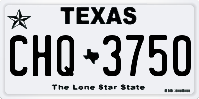 TX license plate CHQ3750