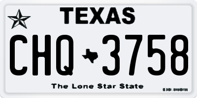 TX license plate CHQ3758