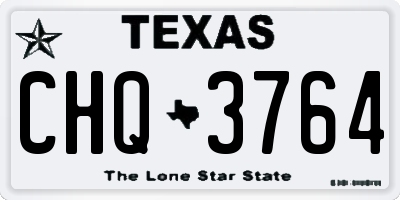 TX license plate CHQ3764