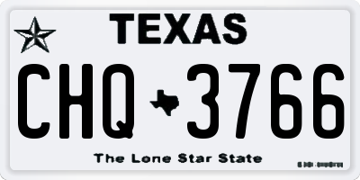 TX license plate CHQ3766