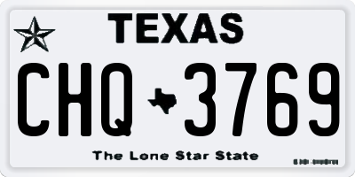 TX license plate CHQ3769