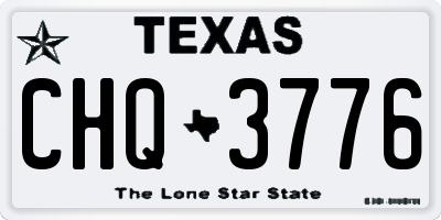 TX license plate CHQ3776