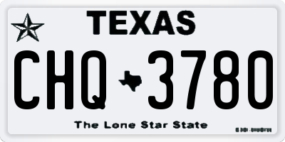 TX license plate CHQ3780