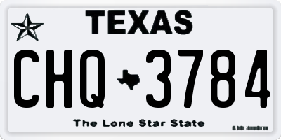 TX license plate CHQ3784