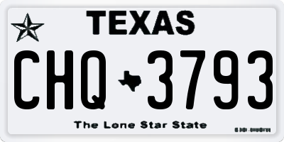 TX license plate CHQ3793