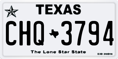 TX license plate CHQ3794