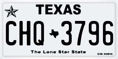TX license plate CHQ3796