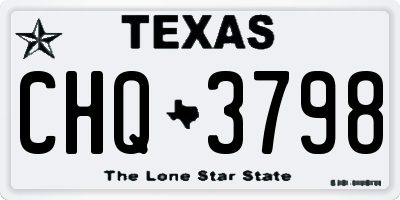 TX license plate CHQ3798