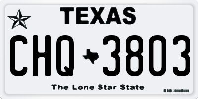 TX license plate CHQ3803