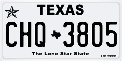 TX license plate CHQ3805