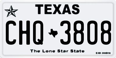 TX license plate CHQ3808