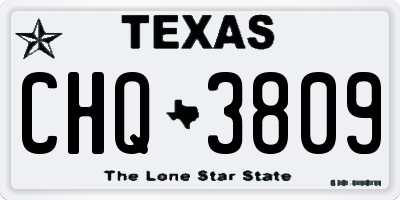 TX license plate CHQ3809