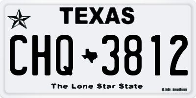 TX license plate CHQ3812