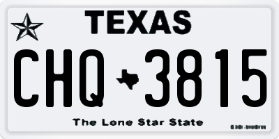 TX license plate CHQ3815