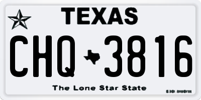 TX license plate CHQ3816
