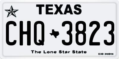 TX license plate CHQ3823