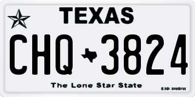 TX license plate CHQ3824