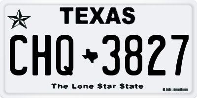 TX license plate CHQ3827