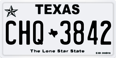 TX license plate CHQ3842