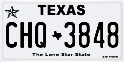 TX license plate CHQ3848