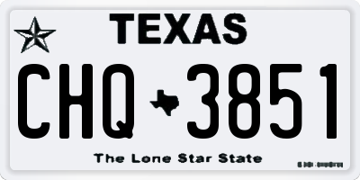 TX license plate CHQ3851