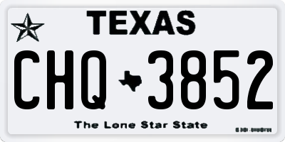 TX license plate CHQ3852