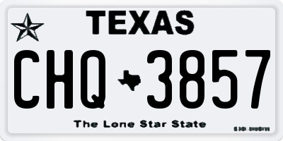 TX license plate CHQ3857