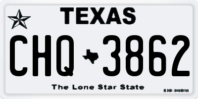TX license plate CHQ3862
