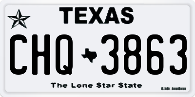 TX license plate CHQ3863